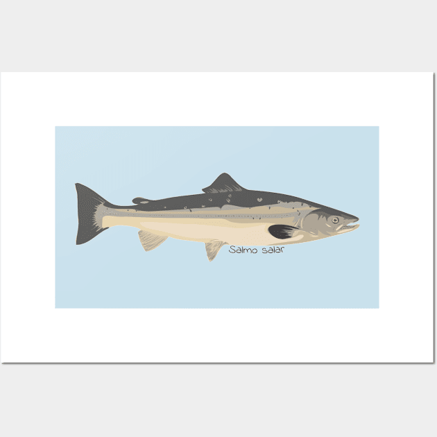 Salmo salar cartoon Wall Art by DashingGecko